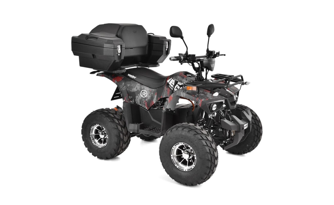 Accu Quad bike homologated for road use. Motor 1200 W. Dimensions (L x W x H): 160 x 104 x 121 cm.