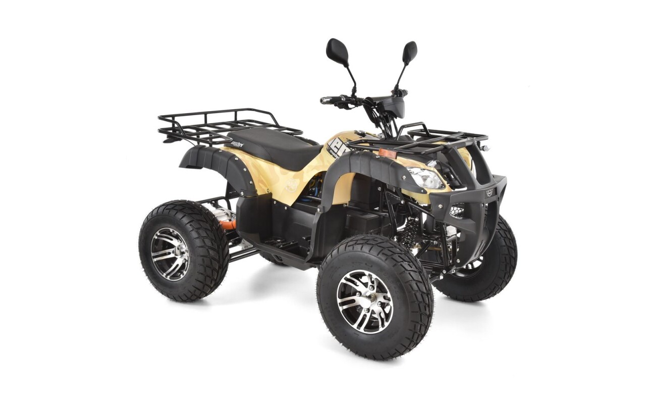 Cordless quad bike homologated for road use. Motor 2200 W. Dimensions (L x W x H): 184 x 116 x 110 cm