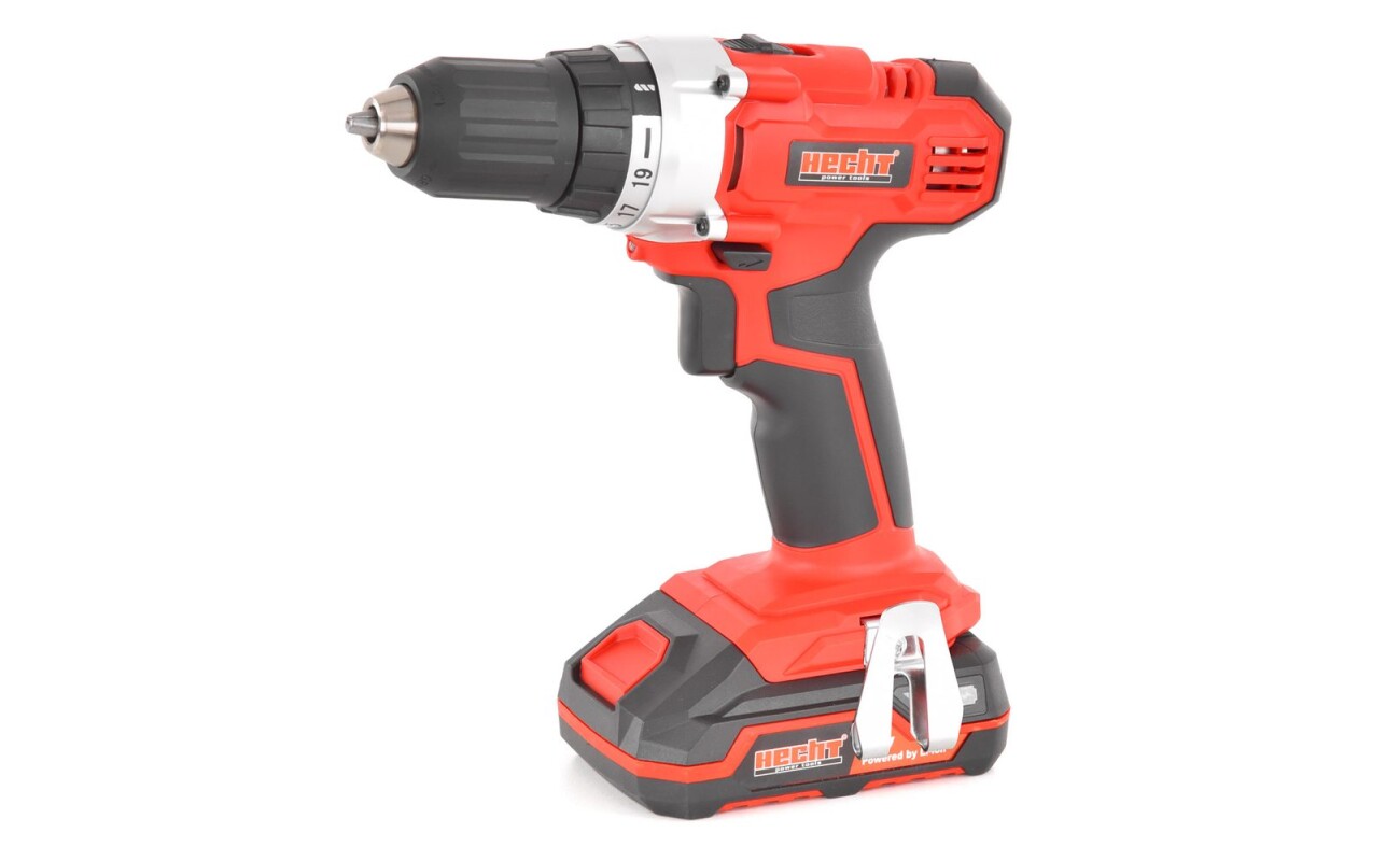 Electric cordless screwdriver with drill function. Voltage 20 V. Battery LI-ion