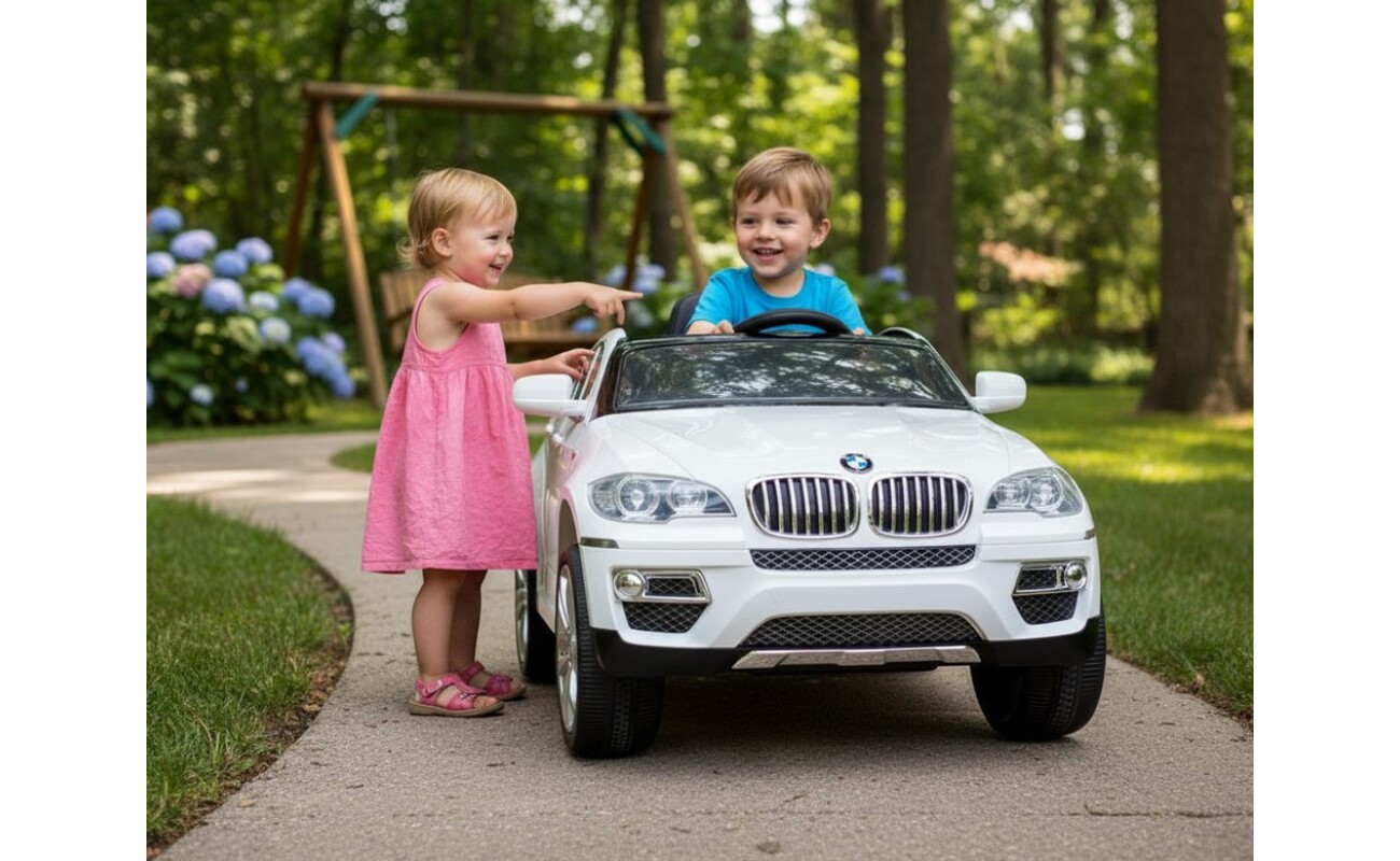 Accu car for kids. Maximum weight capacity 30 kg. Battery 12V / 7 Ah. Electric motor 2 x 45W. Speed 3 - 5 km/h. Light and sound effects. Parental remote control. MP3