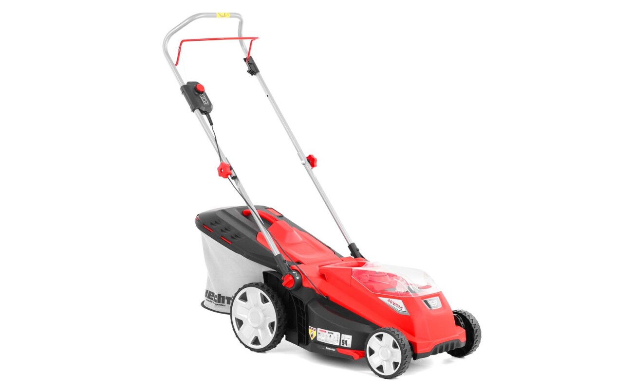 Cordless lawnmower with 38cm reach. Voltage 40V. Battery capacity 4Ah. Basket capacity 40 l. Suitable for mowing areas up to approx. 600m2. Battery and charger not included.