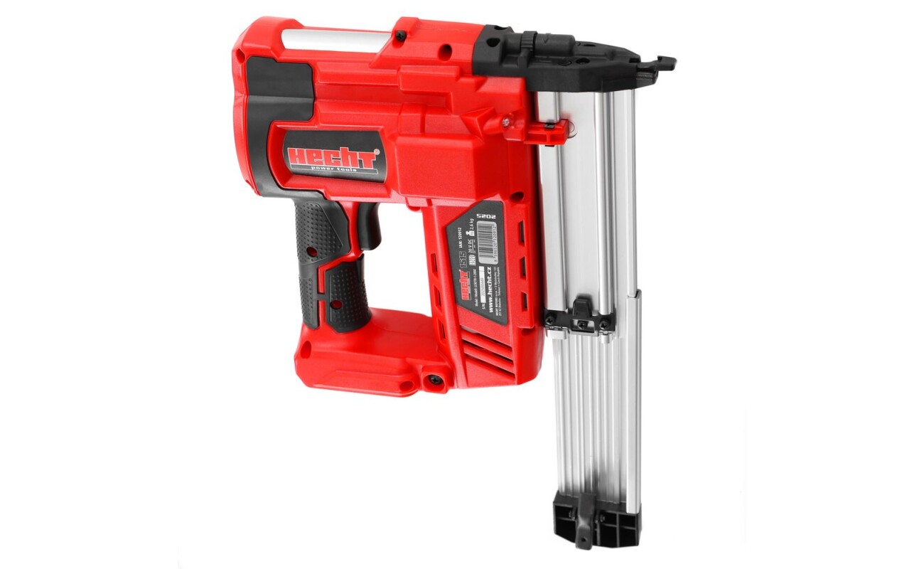 two shooting modes and compatibility with both U-staples (19-40 mm) and T-nails (20-50 mm). Includes 200 staples and 200 nails.