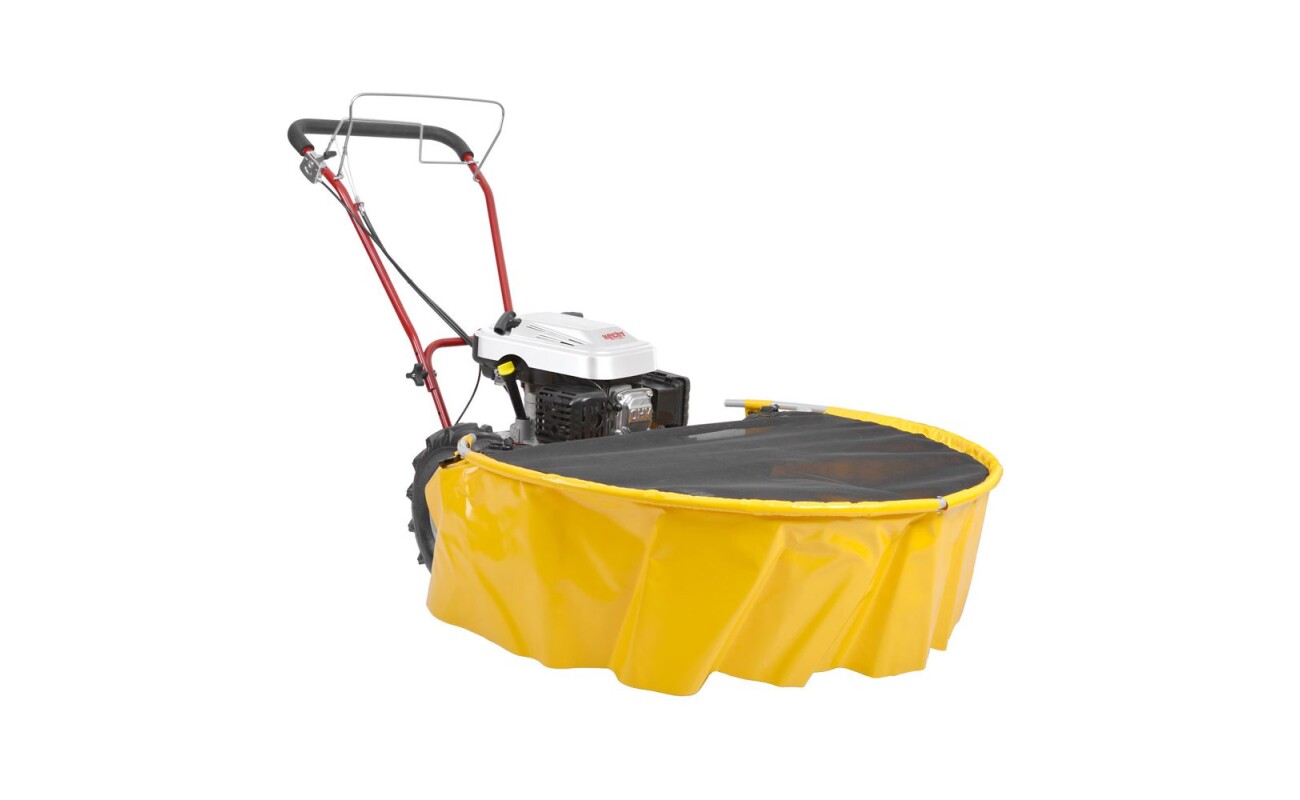 Motorová bubnová sekačka na trávu se záběrem 60 cm. Motor o objemu 173 cm3 s jmenovitým výkonem 3