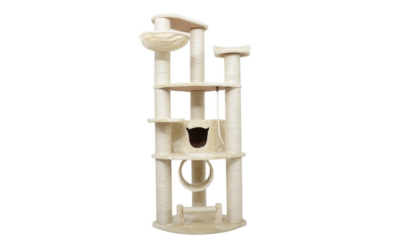 Cat scratcher -&nbsp;dimensions (L x&nbsp;W&nbsp;x&nbsp;H): 65 x&nbsp;65 x&nbsp;190 cm. color. Made of plush and sisal rope.