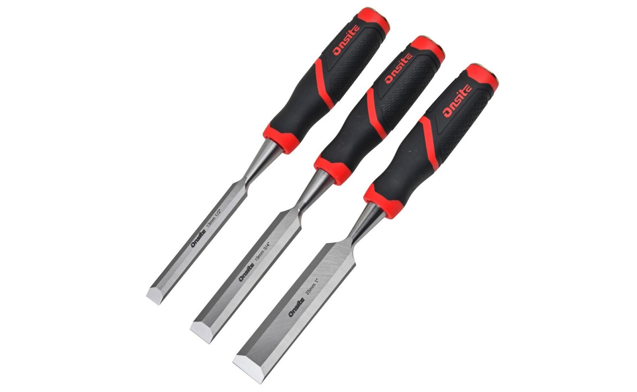 Set of 3 wood chisels with widths of 13 mm