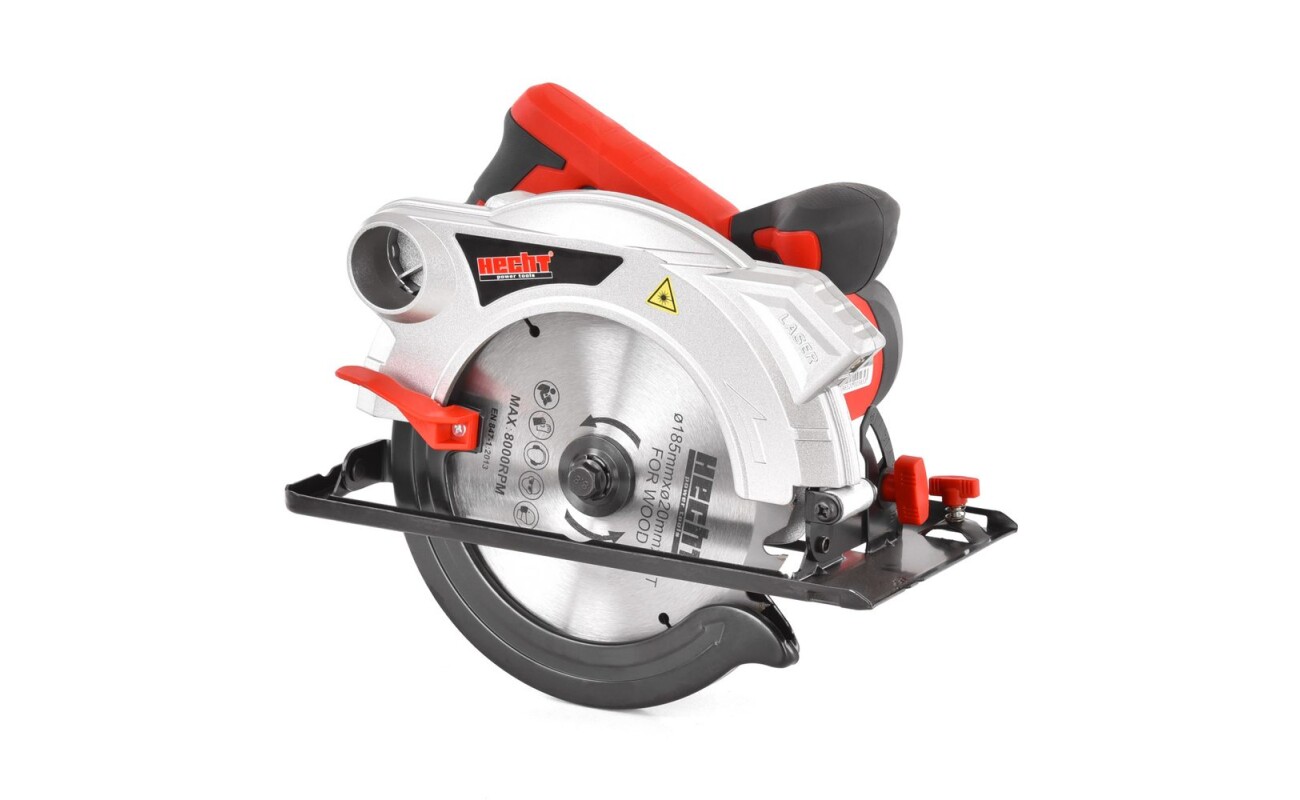 Handheld electric circular saw with laser. Power 1500 W