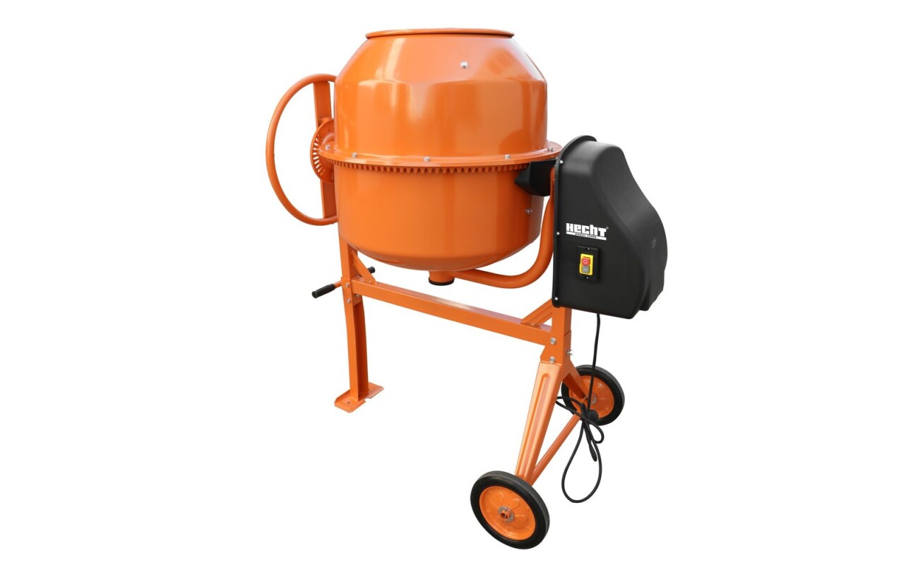 Construction mixer. Power input 650 W. Volume 140 l. 230 V/50 Hz. Rubber wheels. Weight 51