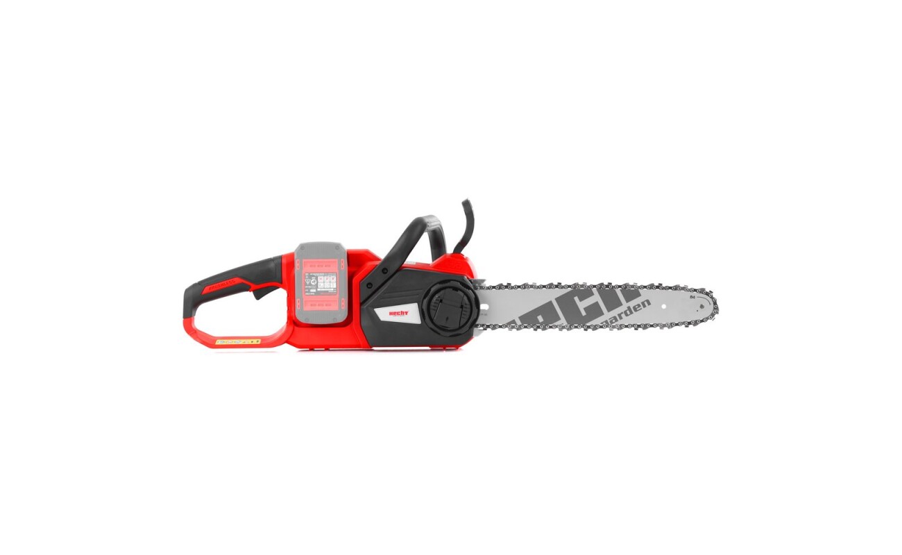 The HECHT 9924 cordless chainsaw brings the ideal combination of quiet operation and uncompromising performance. This machine is powered by a modern system with a nominal voltage of 40 V DC (provided by two paired 20V DC batteries). Thanks to this