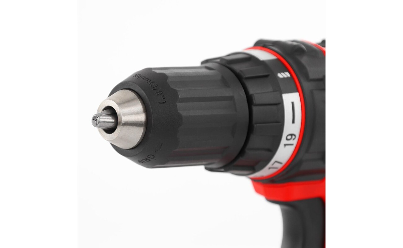 2Ah. No-load speed 0-350/0-1250 RPM. Max. torque 25 N.m. Chuck capacity 0.8-10mm.