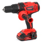<p>Electric cordless screwdriver/hammer drill. 20V voltage. Li-ion battery