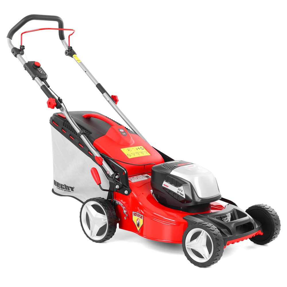 Cordless Lawn Mower - HECHT 5141 Cordless lawn mower with 41cm cutting width. 40V voltage. 50-litre grass box capacity. Runtime per charge up to 60 minutes