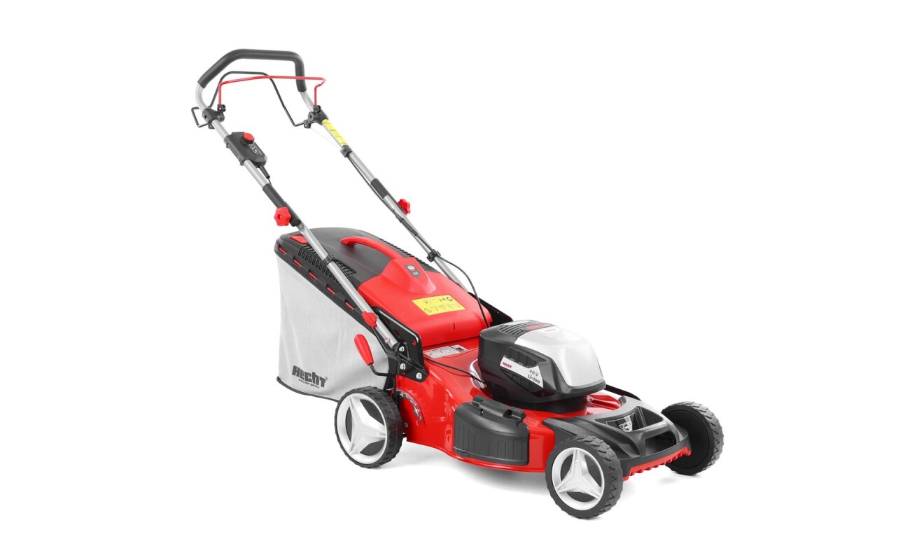 Cordless lawn mower with 46 cm cutting width. 40 V voltage. 60-litre collection box. Self-propelled. Battery and charger are not included.