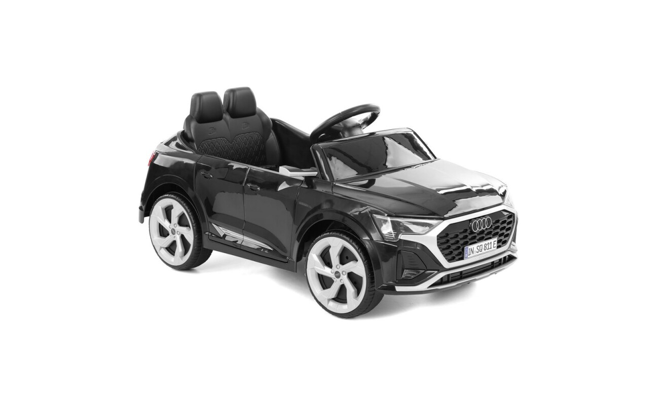 Stylish AUDI SQ8 BLACK cordless car for children from 3 to 8 years old. Powered by two 2 x 35 W electric motors and a 12 V / 7 Ah battery