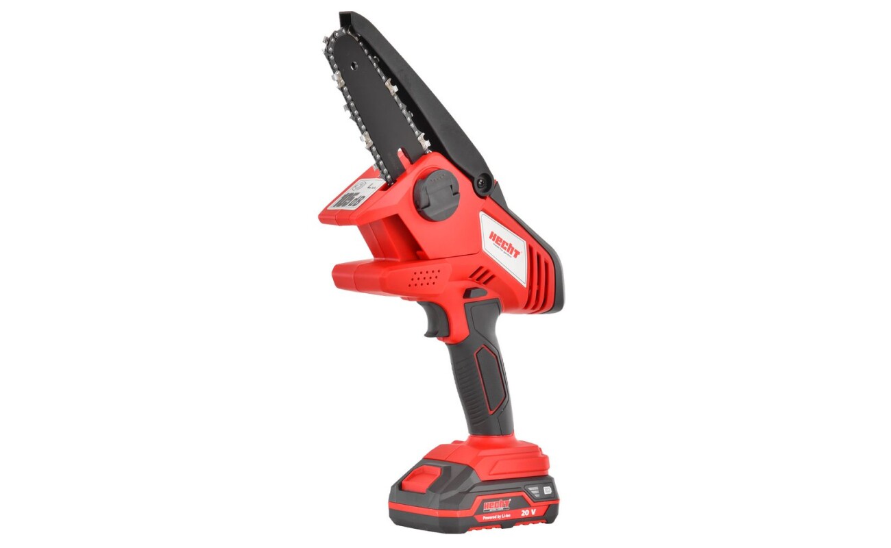 Cordless chainsaw with bar length 11 cm. Voltage 20V. Weight 1