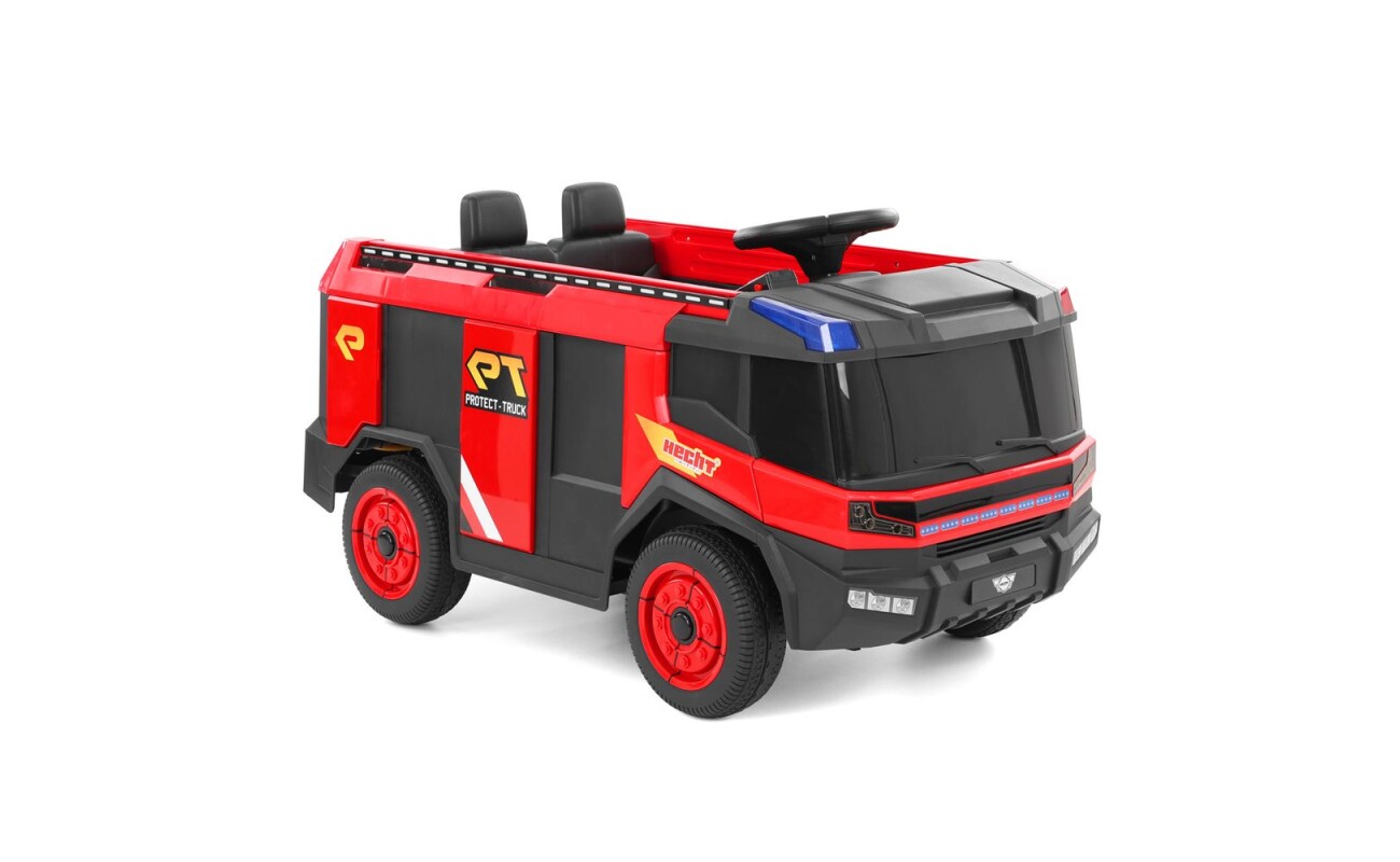 The fun electric car HECHT 51817 is ideal for small firefighters. With a maximum load of 30 kg