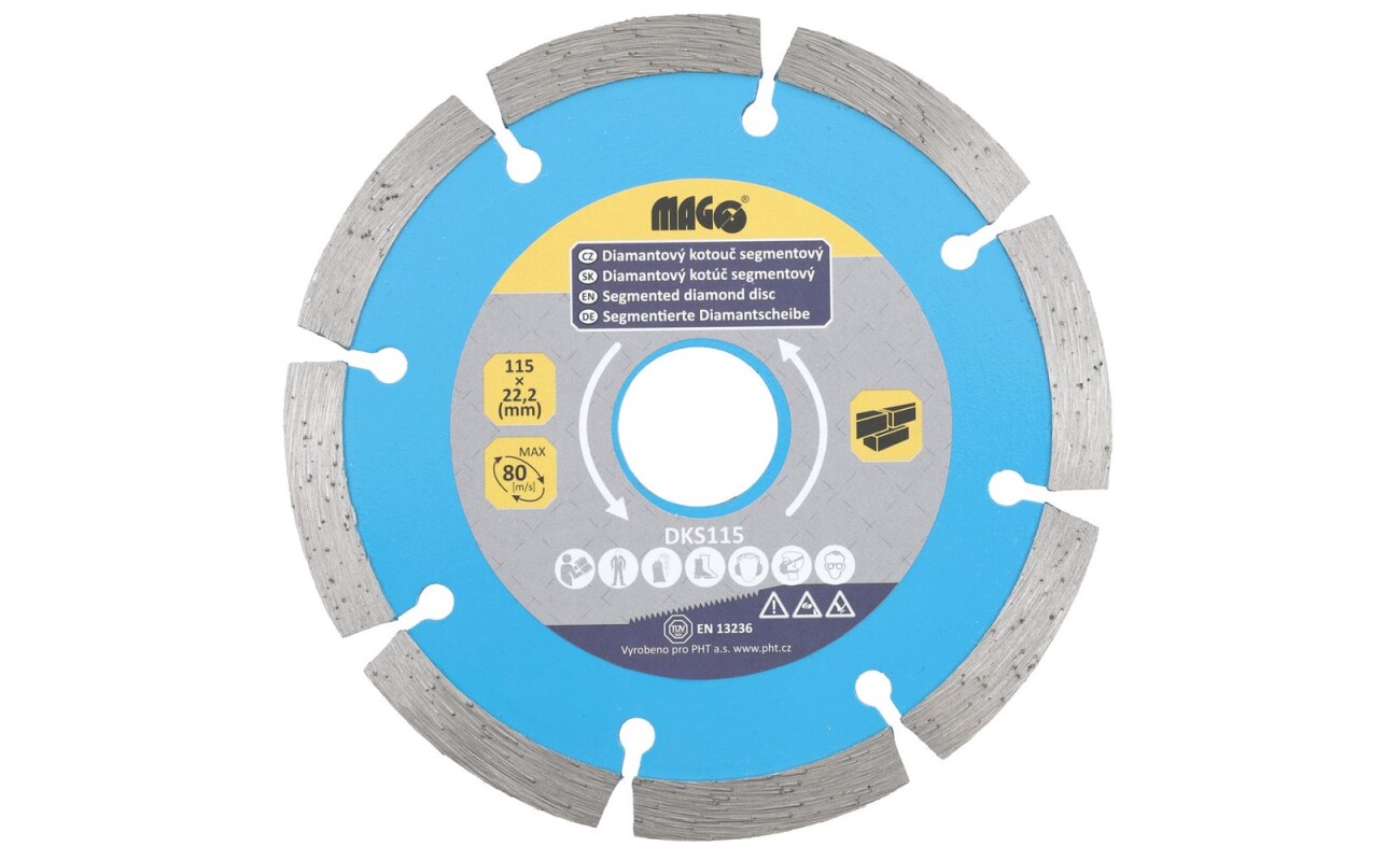 Professional segmented diamond cutting disc with diameter 125mm