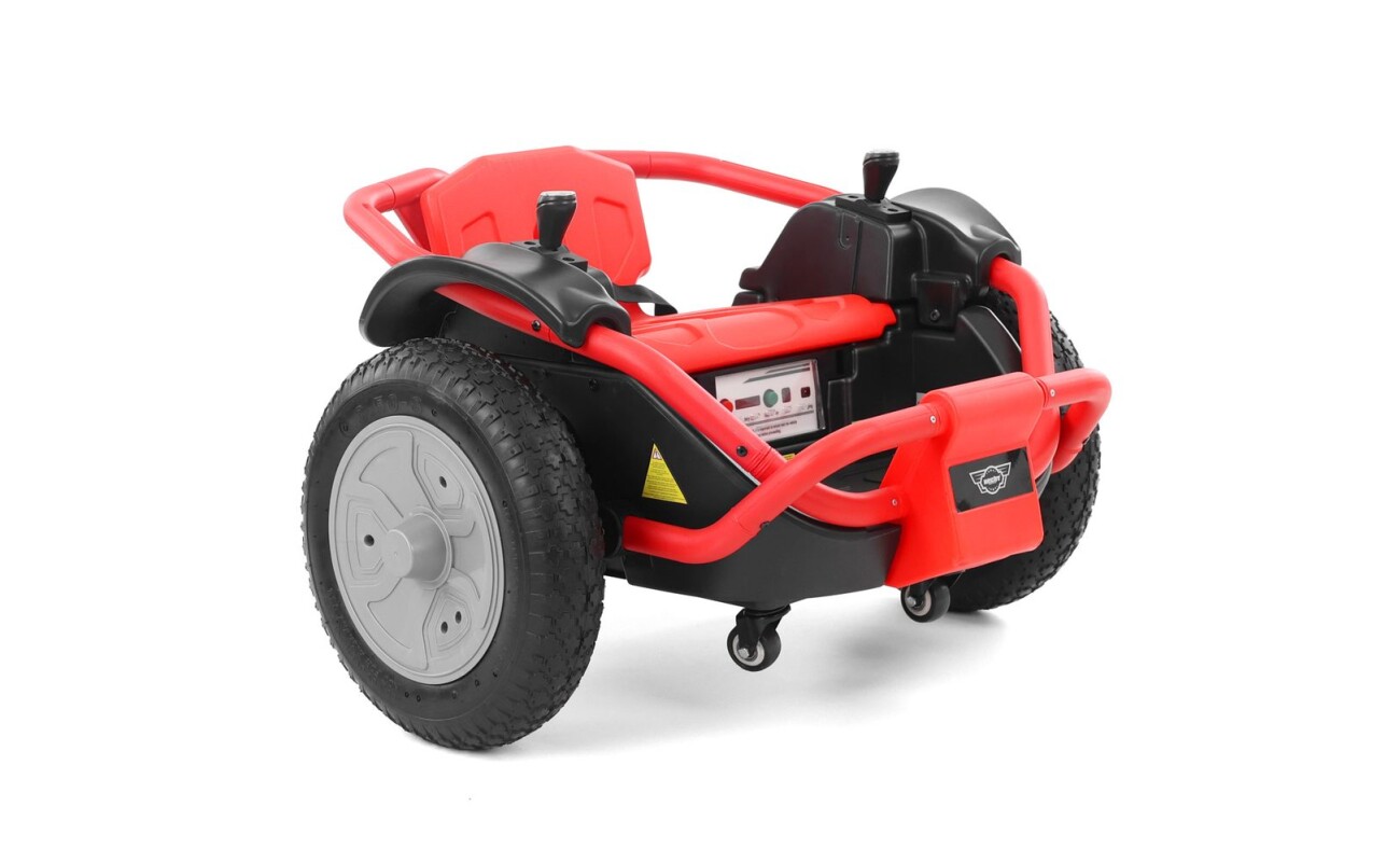 The HECHT 50400 RED is an electric drift kart powered by two 12 V / 7 Ah batteries