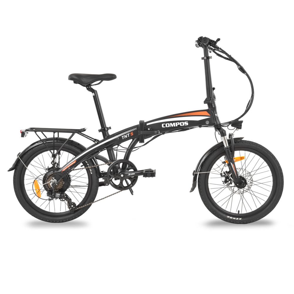E-bike - HECHT COMPOS BLACK Folding e-bike with 36 V / 8.8 Ah battery. Motor 250 W