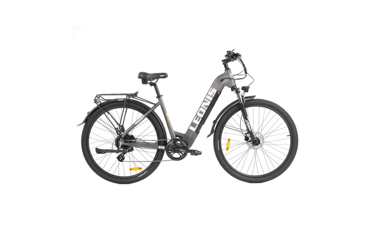 Electric bike HECHT LEONIS. Shimano derailleur. Front suspension fork. Disc brakes. 29" aluminium frame with 36 V /15 Ah battery. 250 W motor