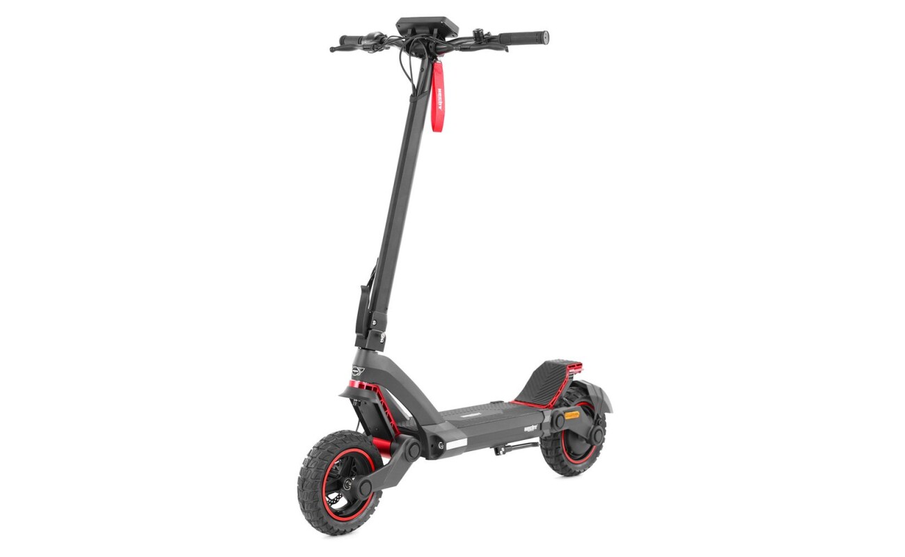 Electric scooter with a range of up to 60 km. Maximum speed 45 km/h. Load capacity 100 kg. Battery 48 V / 18 Ah / 1200 W.