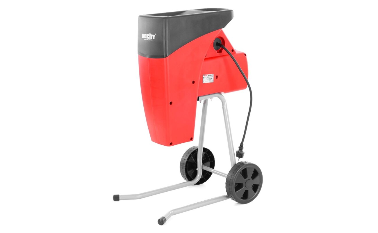 Electric branch shredder for branches up to 40 mm. 2500 W power. Weight 25 kg. Shredding using a toothed roller.