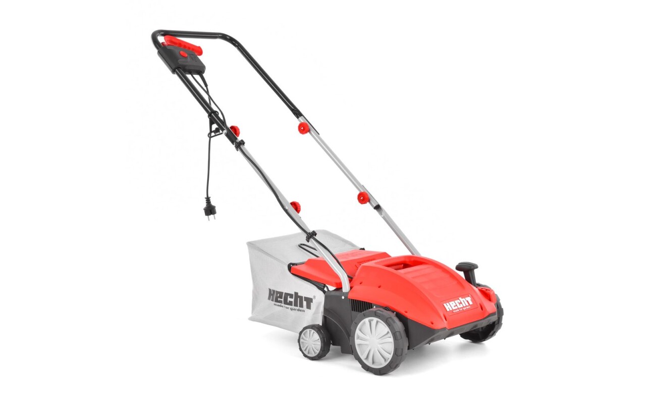 An electric scarifiers with a power input of 1500 W. Working width 32 cm. Weight 9.2 kg. Collector basket 35 l. 16 steel blade