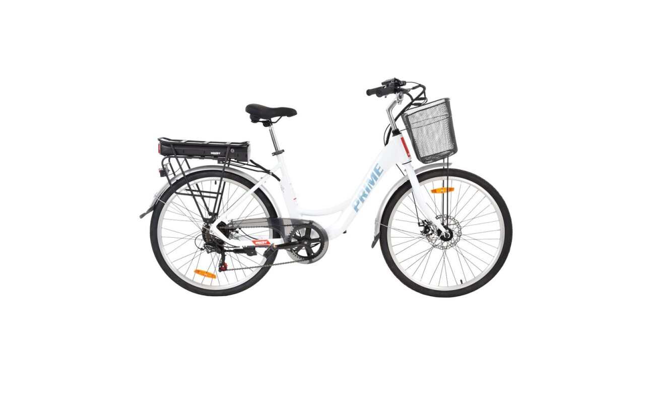 City electric bike HECHT PRIME + Li-ion battery 36 V / 11.6 Ah / 418 Wh. Motor 250 W. Wheels 26"