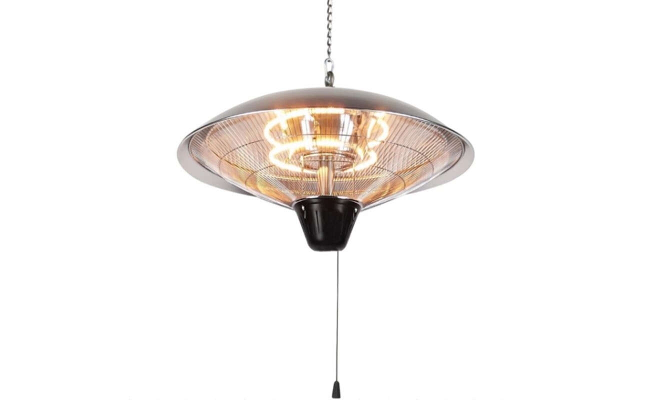 Electric ceiling infrared heater. Two carbon heating tubes. Power consumption 2500 W.