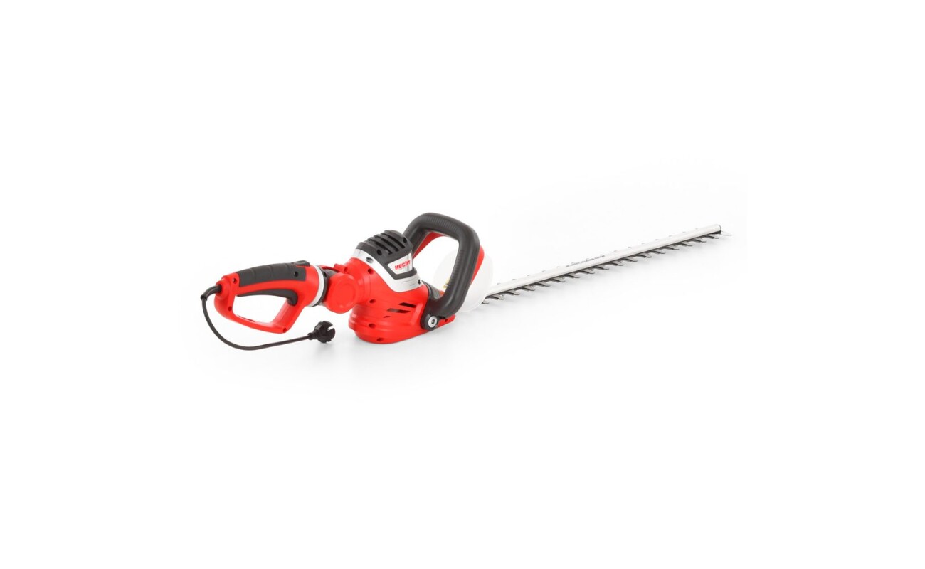 Electric hedge trimmer with a total bar length of 68 cm. Maximum cutting diameter 24mm. Power consumption 710W. Weight 3.4kg. Swivel and folding handle.