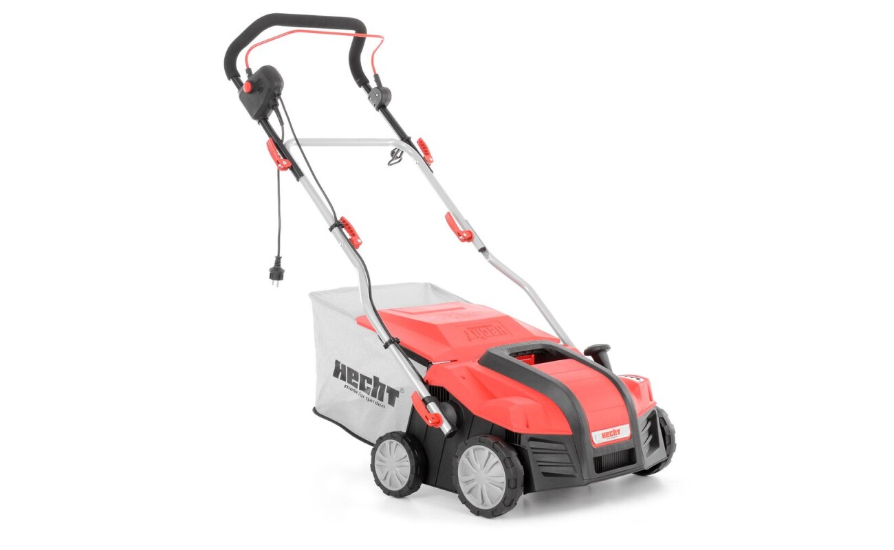 Electric scarifier with a width of 40 cm. Power consumption 1800 W. Basket volume 55 l. Suitable for areas up to approx. 1200 m2. 20 steel knives. Cylinder with steel wires.