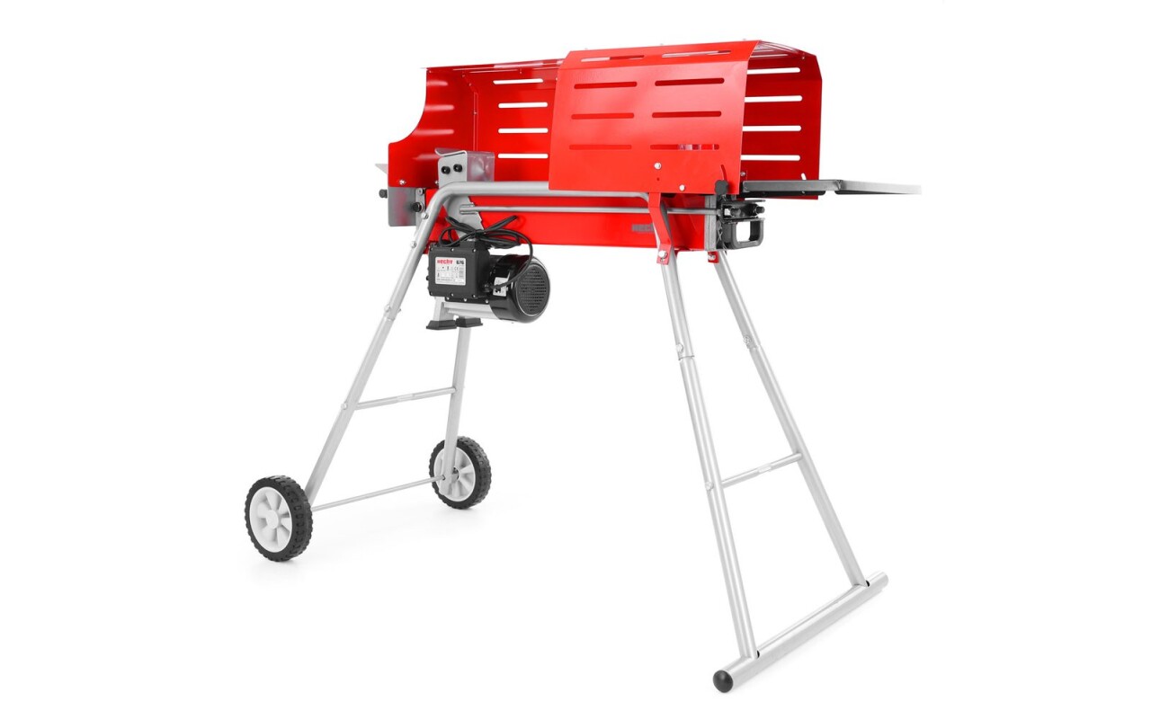 Horizontal log splitter. Power input 2000 W. Length of the log up to 52 cm max. Splitting pressure 7 tons. Weight 48 kg.