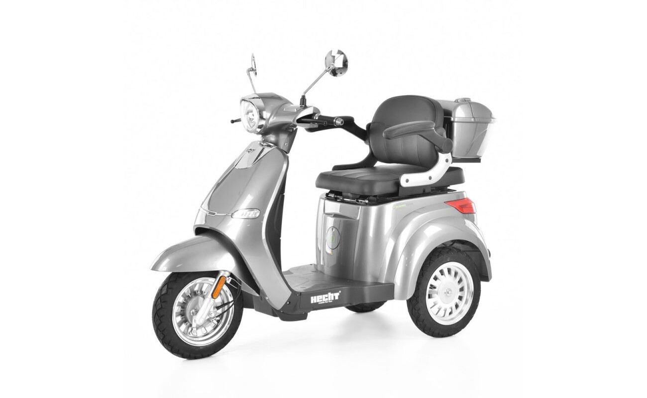 Electric mobility scooter for the elderly and people with reduced mobility. El. motor 800 W. Battery 60 V / 20 Ah. Max. speed 25 km/h. Range up to 60 km.