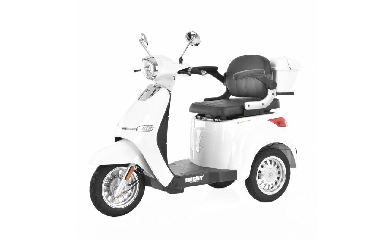 Electric mobility scooter for the elderly and people with reduced mobility. El. motor 800 W. Battery 60 V / 20 Ah. Max. speed 25 km/h. Range up to 60 km.