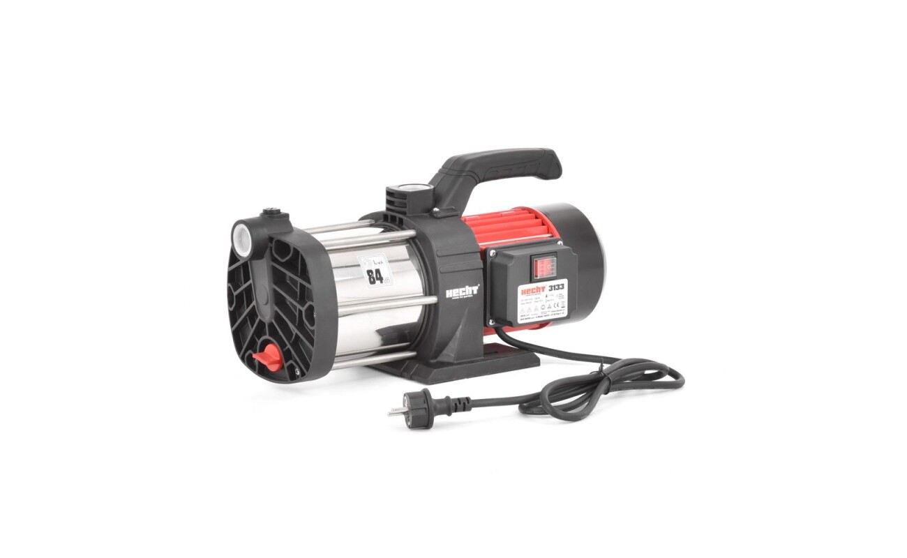 Electric pump with power input 1300 W. Max. discharge 55 m. Max. flow 5400 l / hour Pressure 5.5 bar.