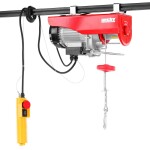 <p>Electric rope winch with maximum load 250 kg (<span class="tlid-translation translation" lang="en"><span class="" title="">when using a pulley</span></span>-included in delivery). <span class="tlid-translation translation" lang="en"><span class="" title="">Lift height without pulley is 12 metres