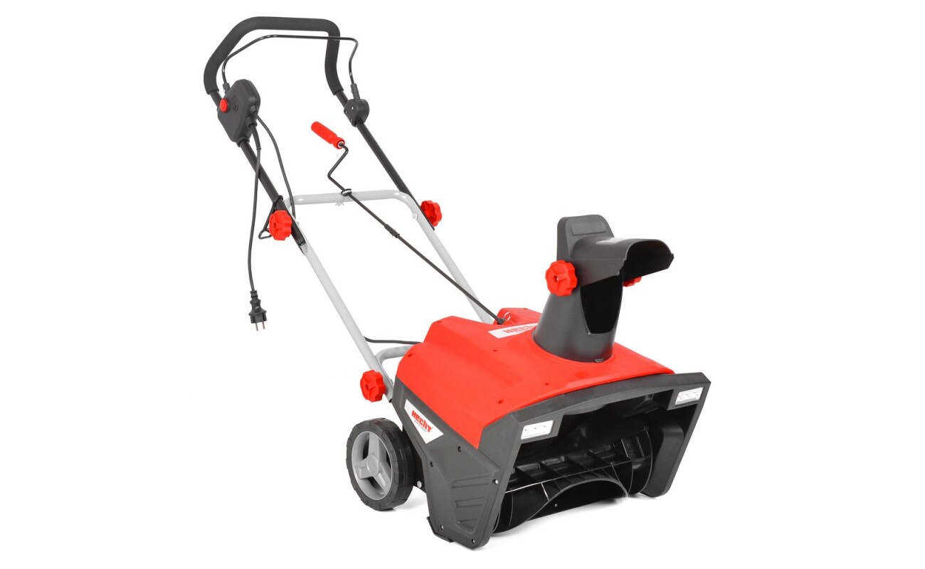 Single-stage electric snow thrower HECHT 9235 with a powerful serial commutator motor that enables continuous work under high loads. Power supply 230 V / 50 Hz