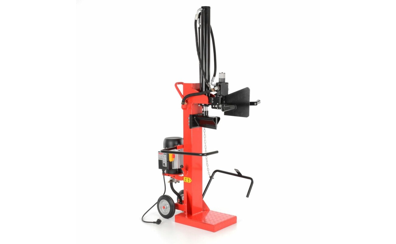 Electric vertical wood splitter with 3000 W. Wood length up to 70 cm. Wood diameter up to 30 cm. Splitting pressure 10 tons. Weight 98 kg.