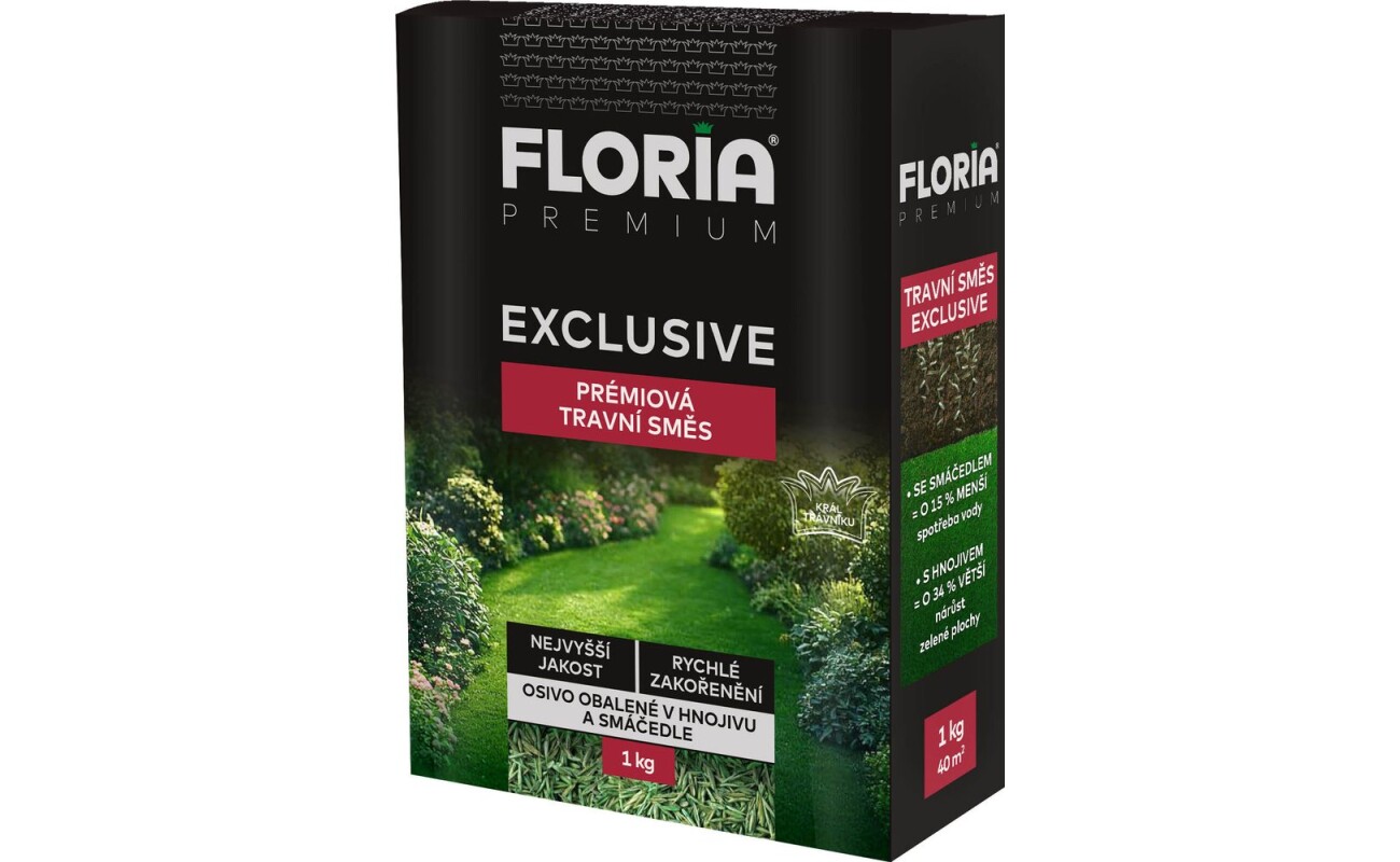 FLORIA Exclusive Grass Seed Mix is composed of selected premium grass varieties. For establishing a high-quality and resilient lawn.