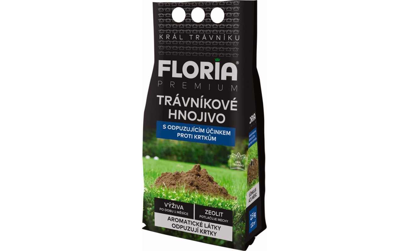 FLORIA Lawn Fertiliser with mole repellent properties is an excellent solution for achieving a molehill-free lawn.