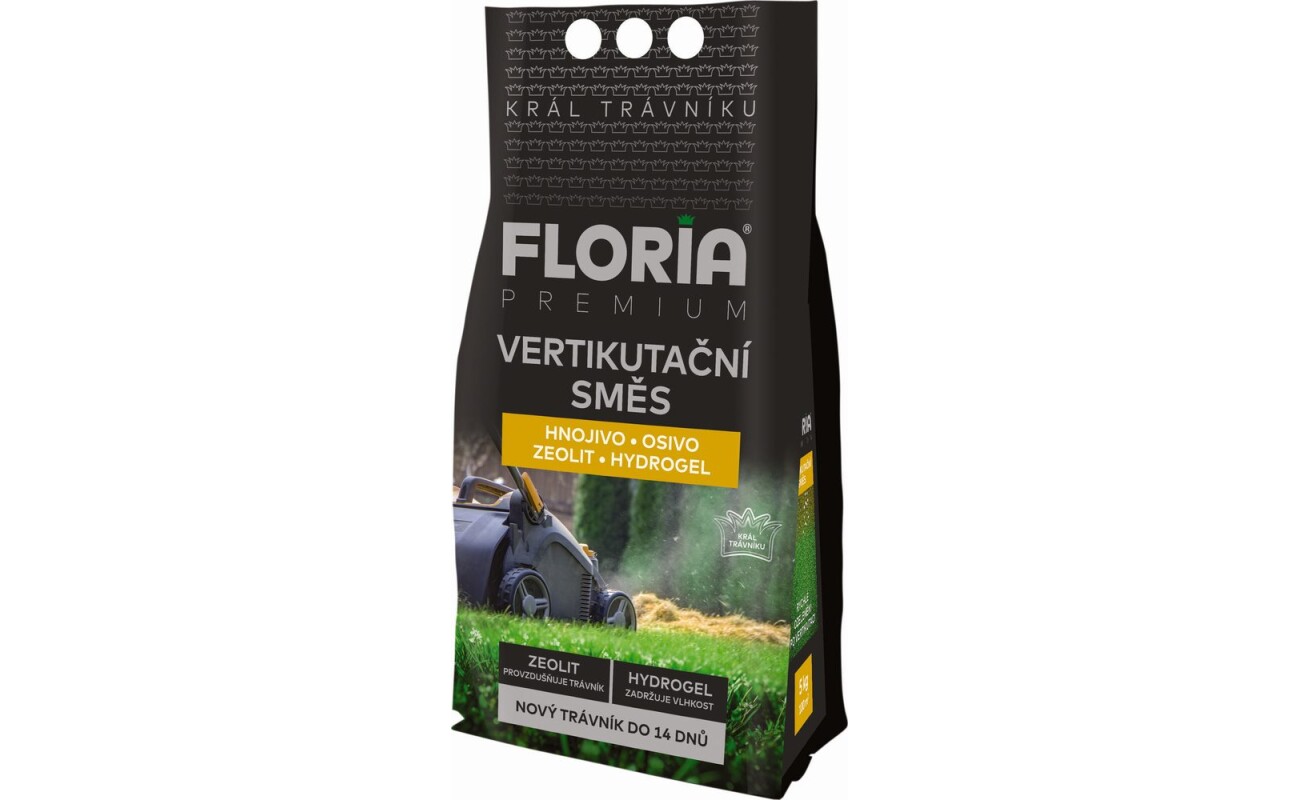 FLORIA Scarification Mix 4-in-1 accelerates lawn recovery after scarification. Aerating mix of zeolite with grass seeds