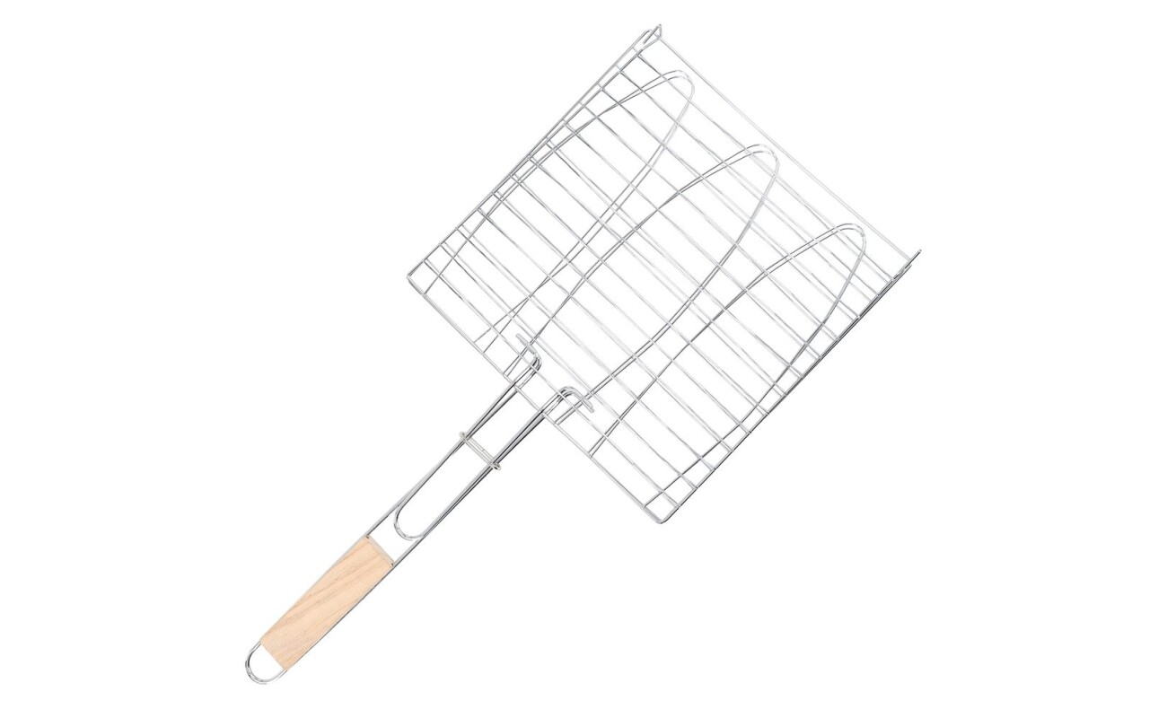 Grilling basket for preparing 3 grilled fish