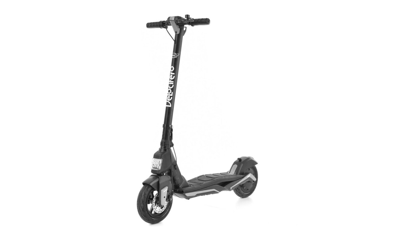 Electric scooter with a range of up to 30 km. Maximum speed 25 km/h. Load capacity 100 kg. Battery 36V/10Ah.