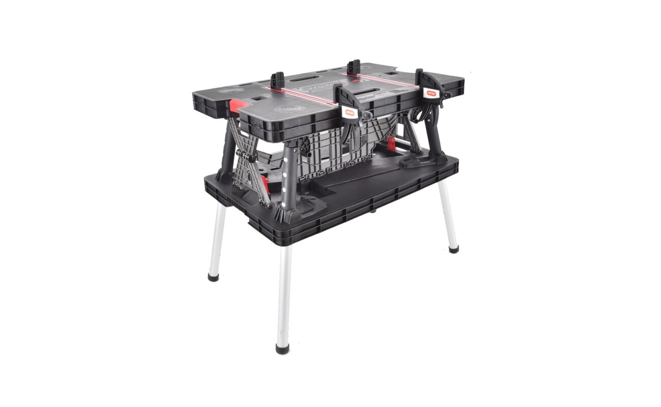 Lightweight and portable universal workbench. Extremely durable working desk. The package contains two 12 "/ 30 cm clamps. Maximum load capacity 453 kg. Weight 11