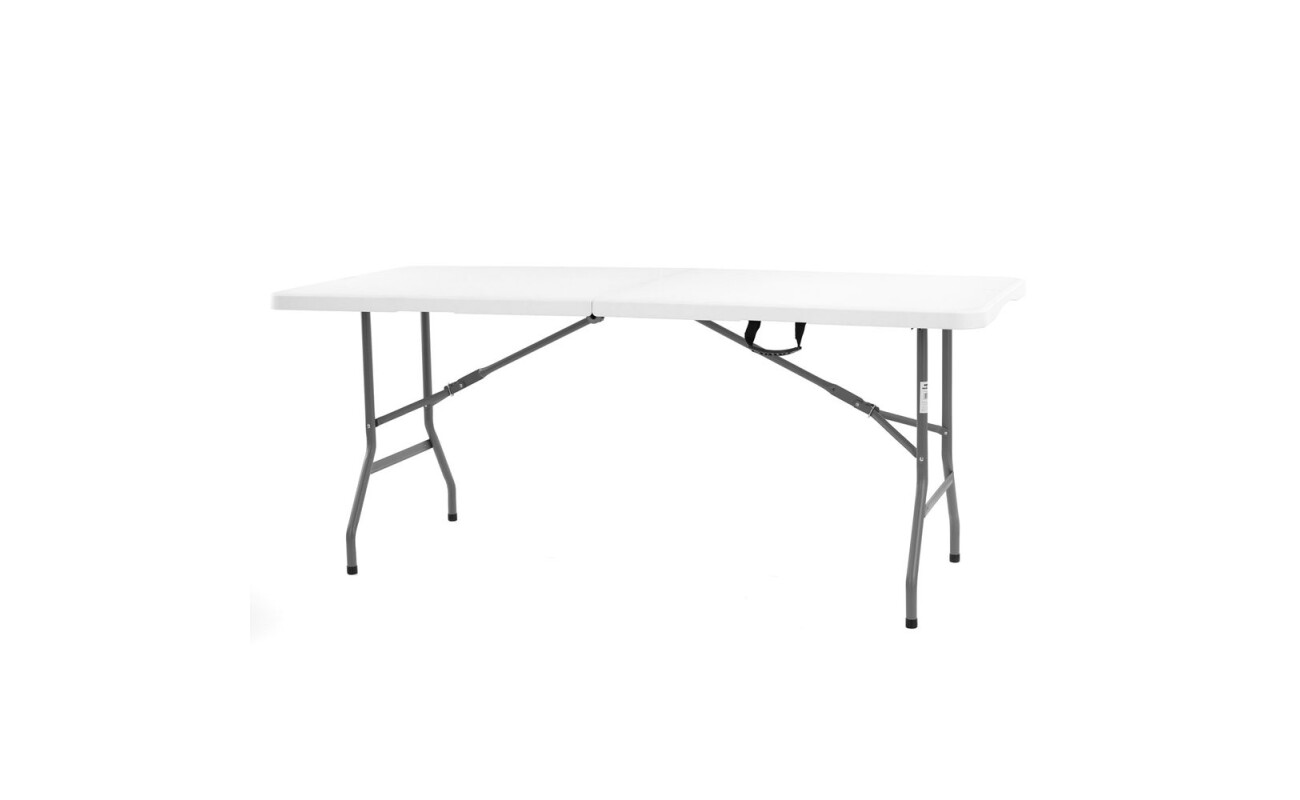 one table and two stools. Made of steel-aluminium profiles with comaxite finish. Surface of table and chairs made of highly durable plastic.