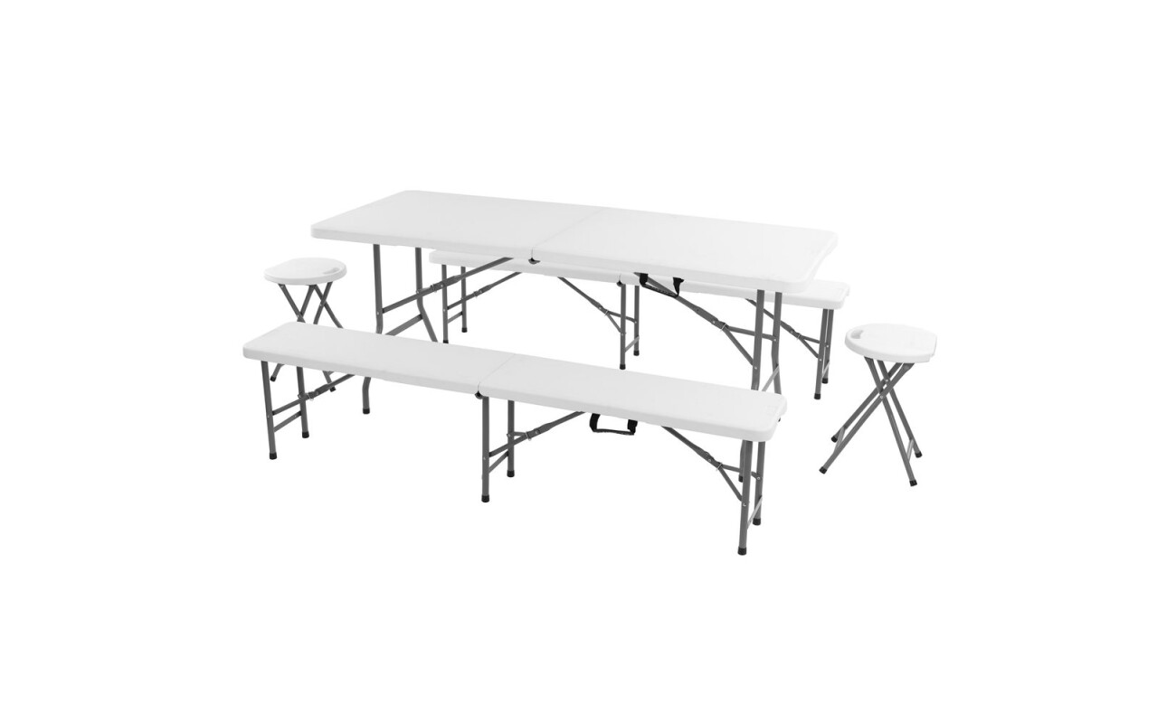 Folding set of two benches