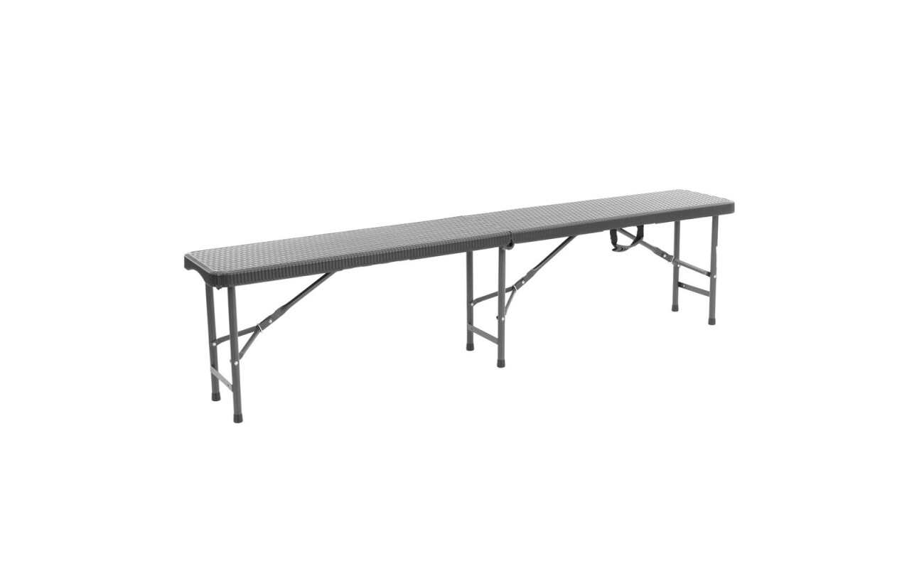 Foldable garden bench made of steel-aluminum profiles with comaxit treatment. Board made of highly durable plastic. Board thickness 4 cm.