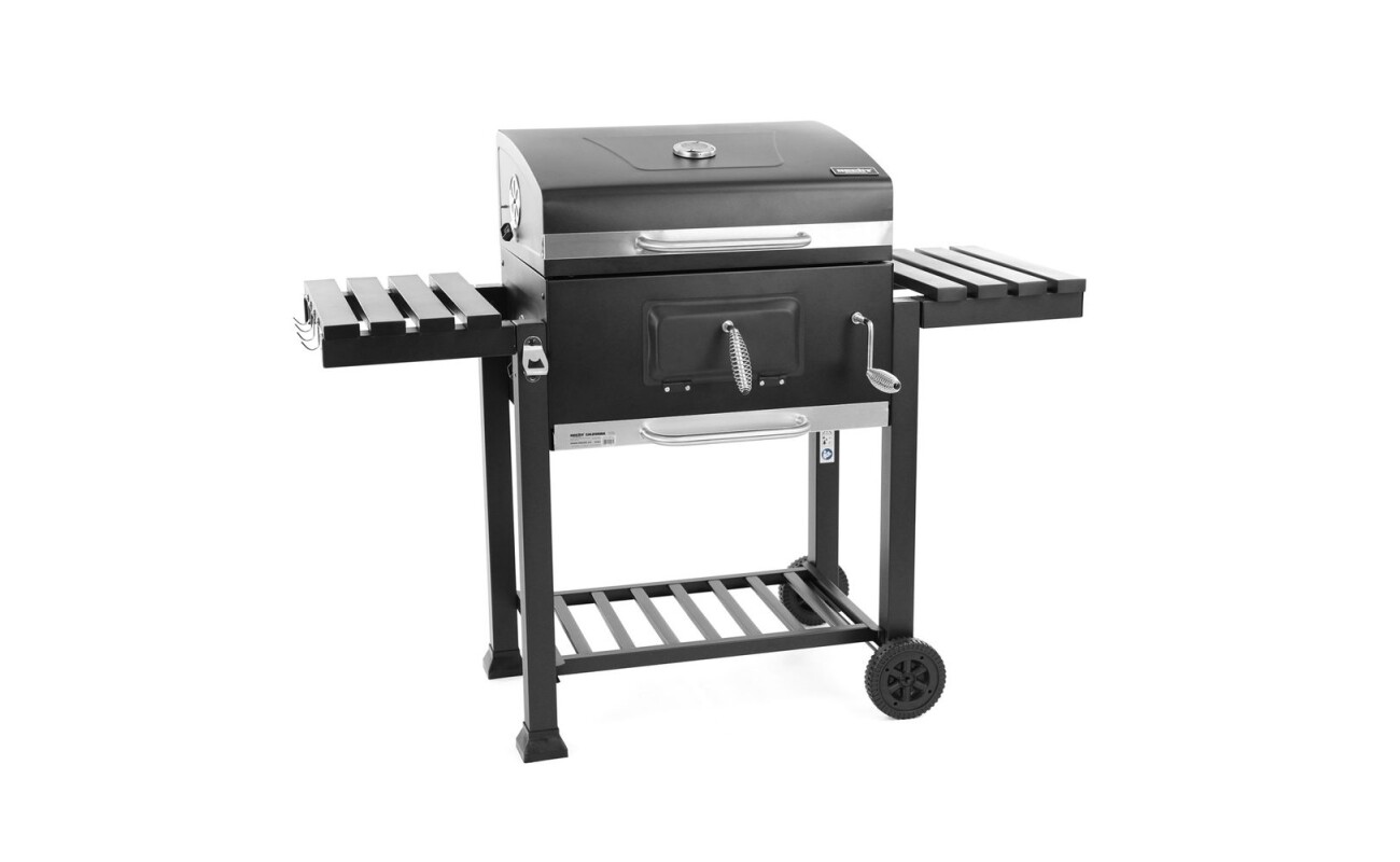 The HECHT CALIFORNIA garden charcoal grill is a robust and durable grill made of galvanized steel with a stainless steel grate. It offers ample grilling space with a spacious 61.5 × 46 cm grate. Ideal for covered garden areas.