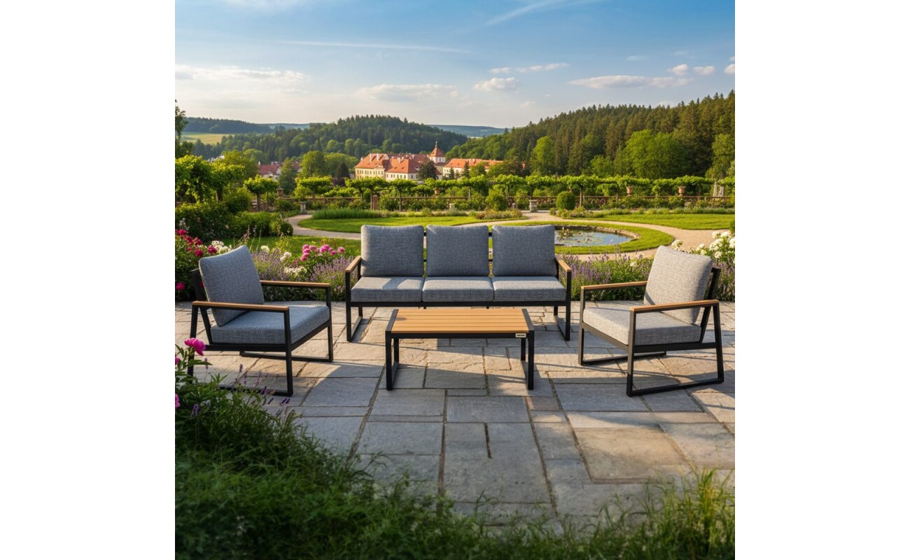2 armchairs and a three-seater sofa