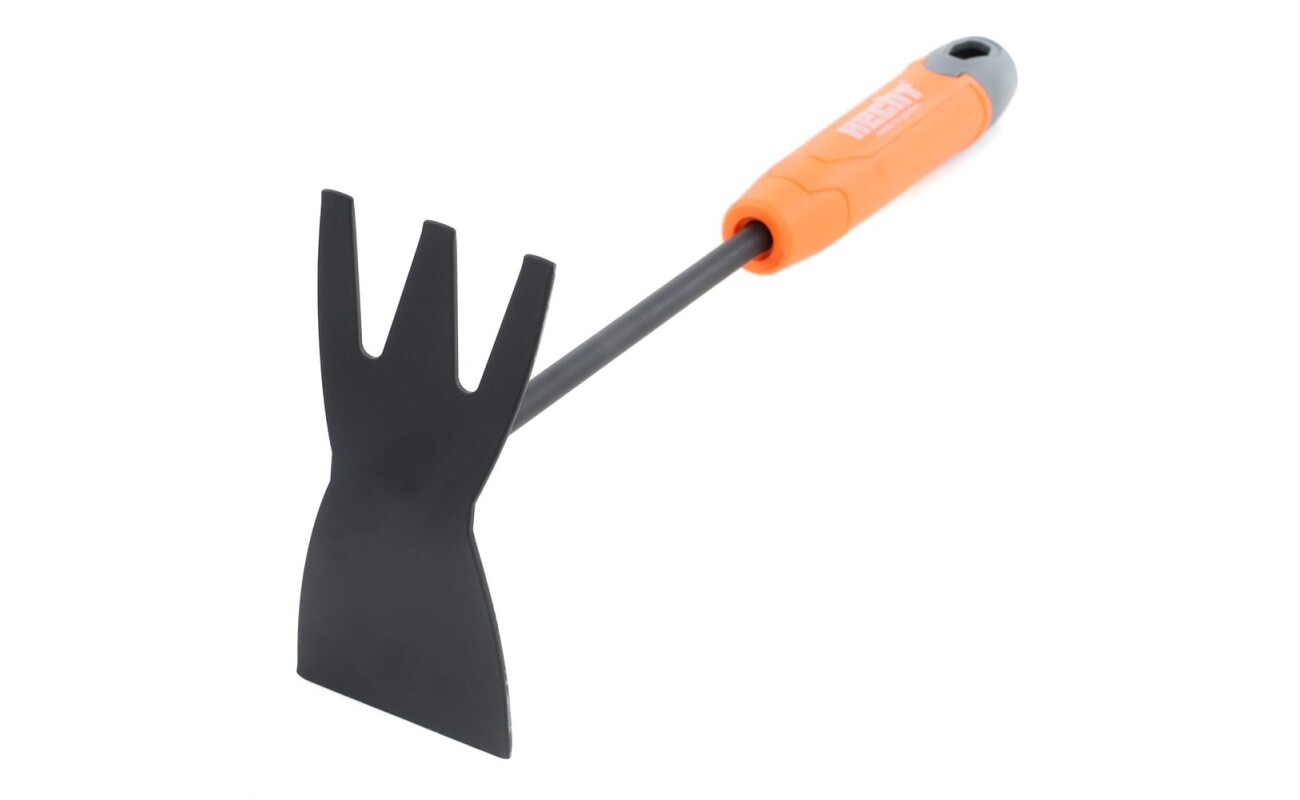 a transplanting trowel and a double-sided cultivating hoe.