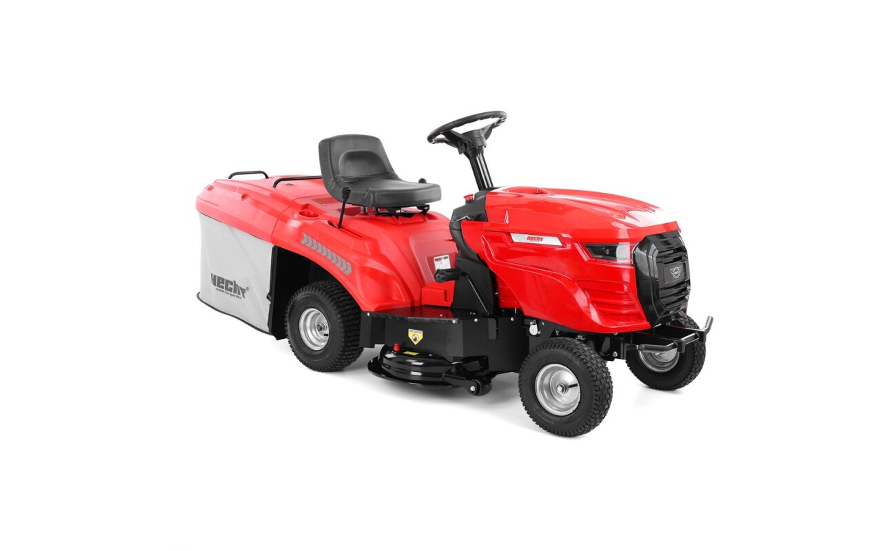 Garden tractor with Loncin engine delivering 7.9 HP and 84 cm cutting width. Ideal helper for mowing larger lawn areas with convenient electric start and robust metal construction.